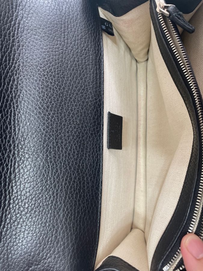 古馳/Gucci Dionysus系列 酒神 黑色皮革 豹頭鑽扣 滑動鏈條單肩包-7