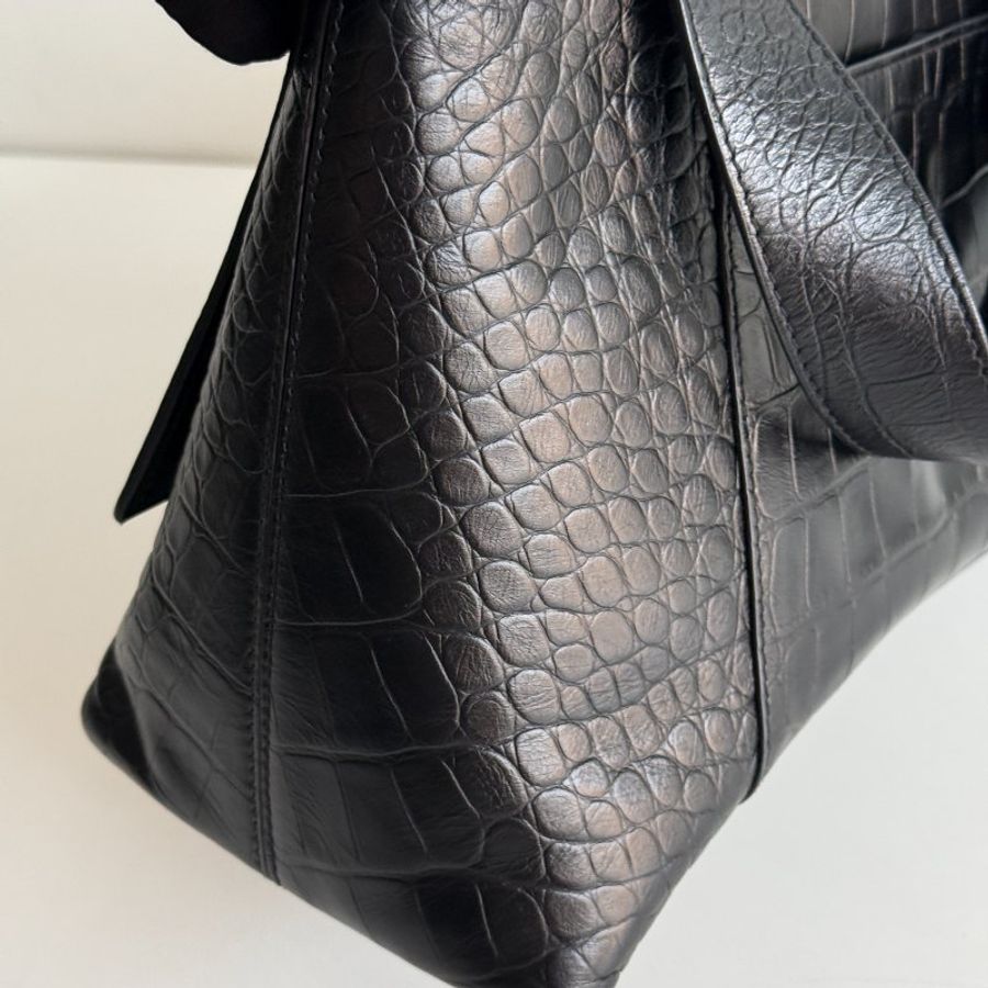 98新✨ Balenciaga 巴黎世家 Downtown So Black 鱷魚紋-31