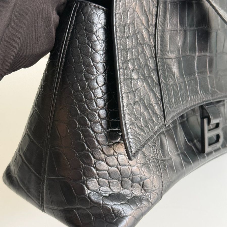 98新✨ Balenciaga 巴黎世家 Downtown So Black 鱷魚紋-36