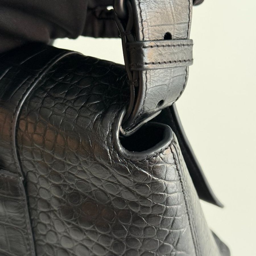 98新✨ Balenciaga 巴黎世家 Downtown So Black 鱷魚紋-38