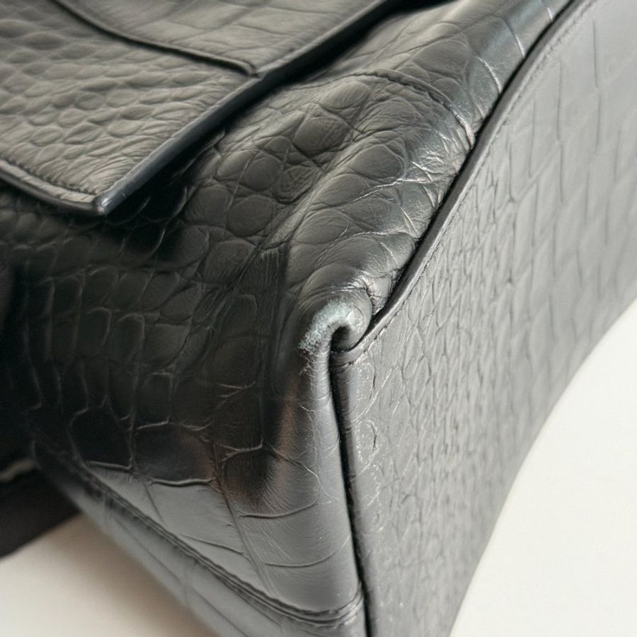 98新✨ Balenciaga 巴黎世家 Downtown So Black 鱷魚紋-41