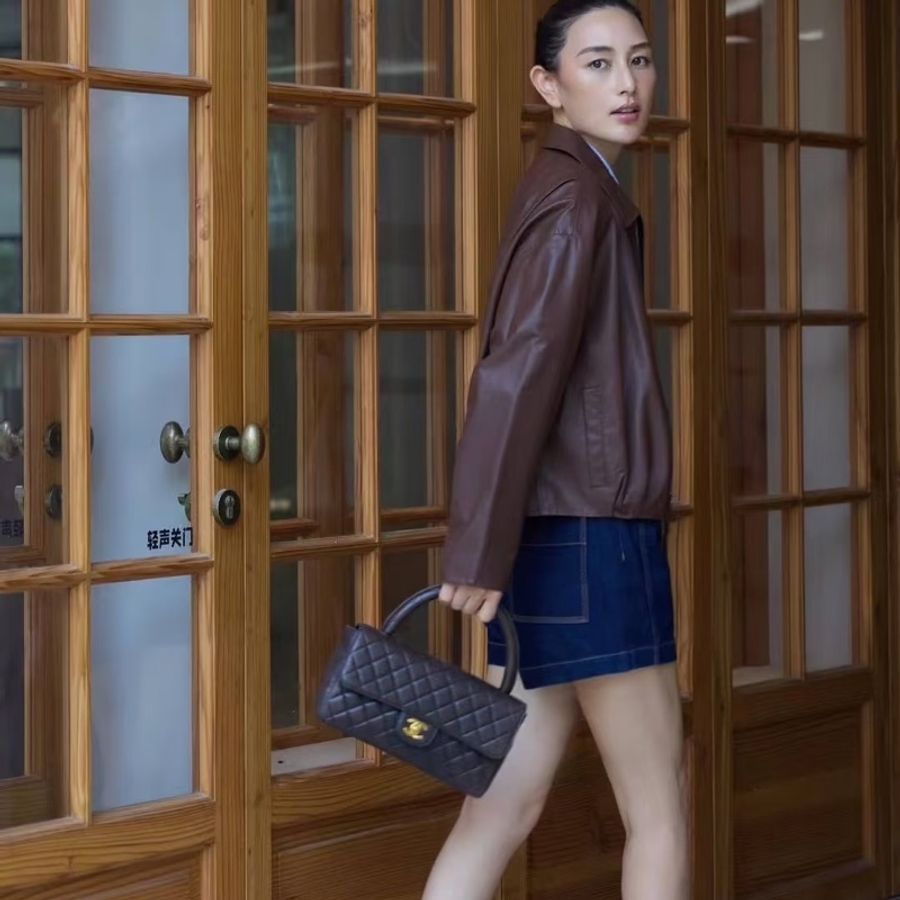 Chanel 香奈兒 handle kelly CF 黑金 手提包 肩背包-10