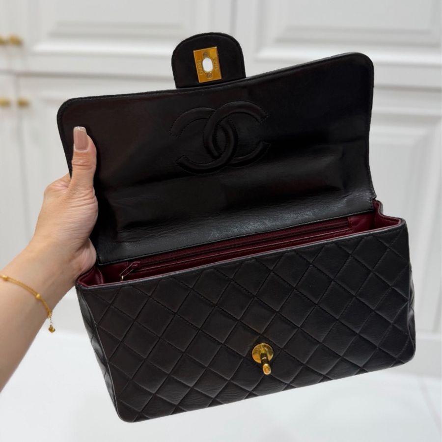 Chanel 香奈兒 handle kelly CF 黑金 手提包 肩背包-26