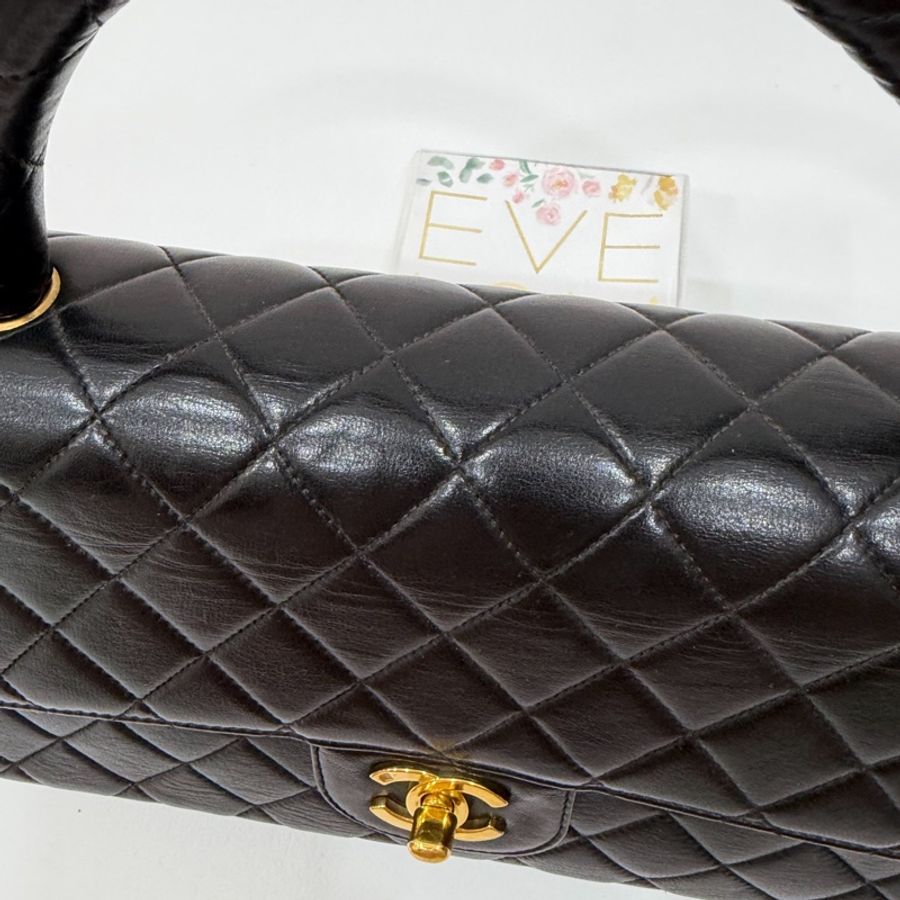 Chanel 香奈兒 handle kelly CF 黑金 手提包 肩背包-30