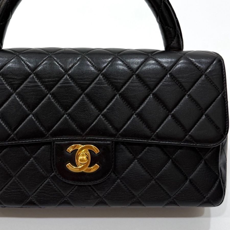 Chanel 香奈兒 handle kelly CF 黑金 手提包 肩背包-36