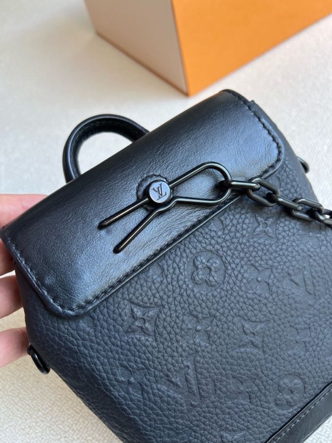 LV 路易威登Nano Steamer 黑色全皮壓紋 單肩斜挎包-2
