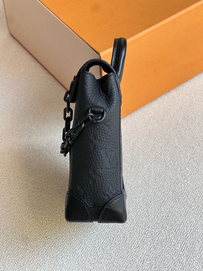 LV 路易威登Nano Steamer 黑色全皮壓紋 單肩斜挎包-3