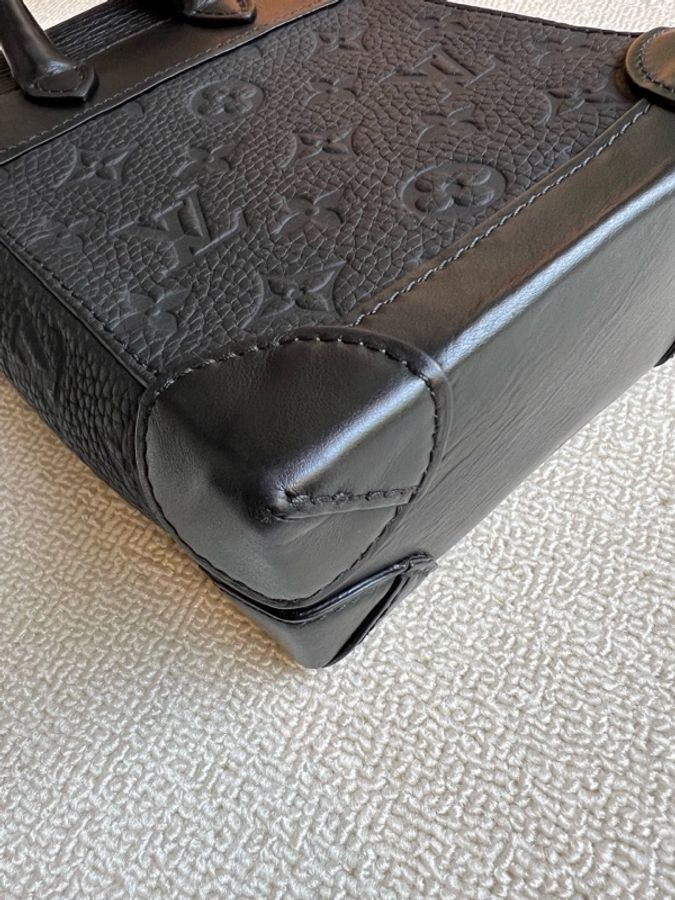 LV 路易威登Nano Steamer 黑色全皮壓紋 單肩斜挎包-11