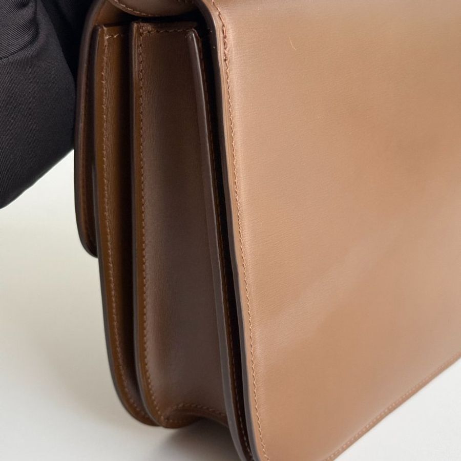 98新🤎 Celine 瑟琳 Box Teen 焦糖色金釦 中號-10
