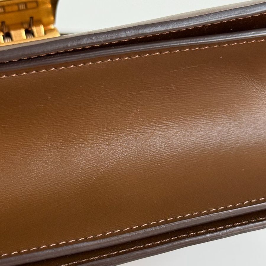 98新🤎 Celine 瑟琳 Box Teen 焦糖色金釦 中號-25