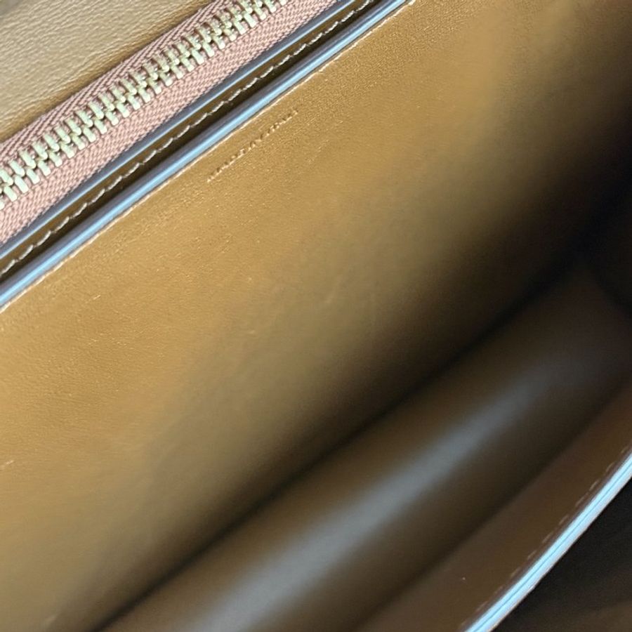 98新🤎 Celine 瑟琳 Box Teen 焦糖色金釦 中號-41