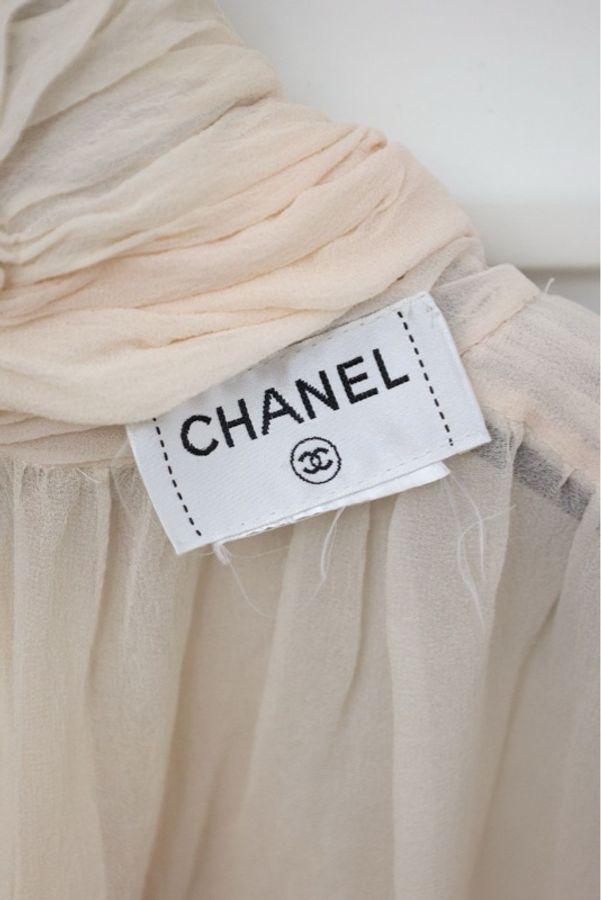 Chanel淡粉色绑带设计背心马甲上衣-11