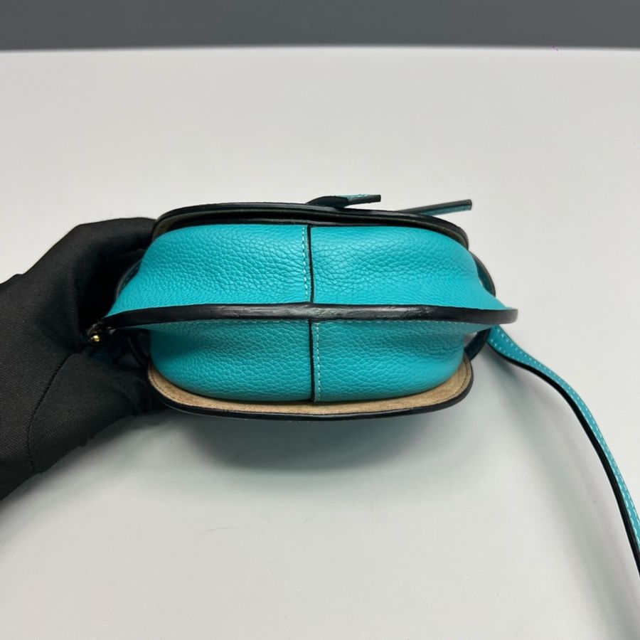 Loewe羅意威 湖水藍全皮迷你gate馬鞍包-4