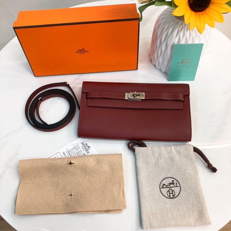 MS0802 Hermes 愛馬仕凱莉長銀包連肩帶包包 Kelly To Go Evercolor Rouge H x PHW-18