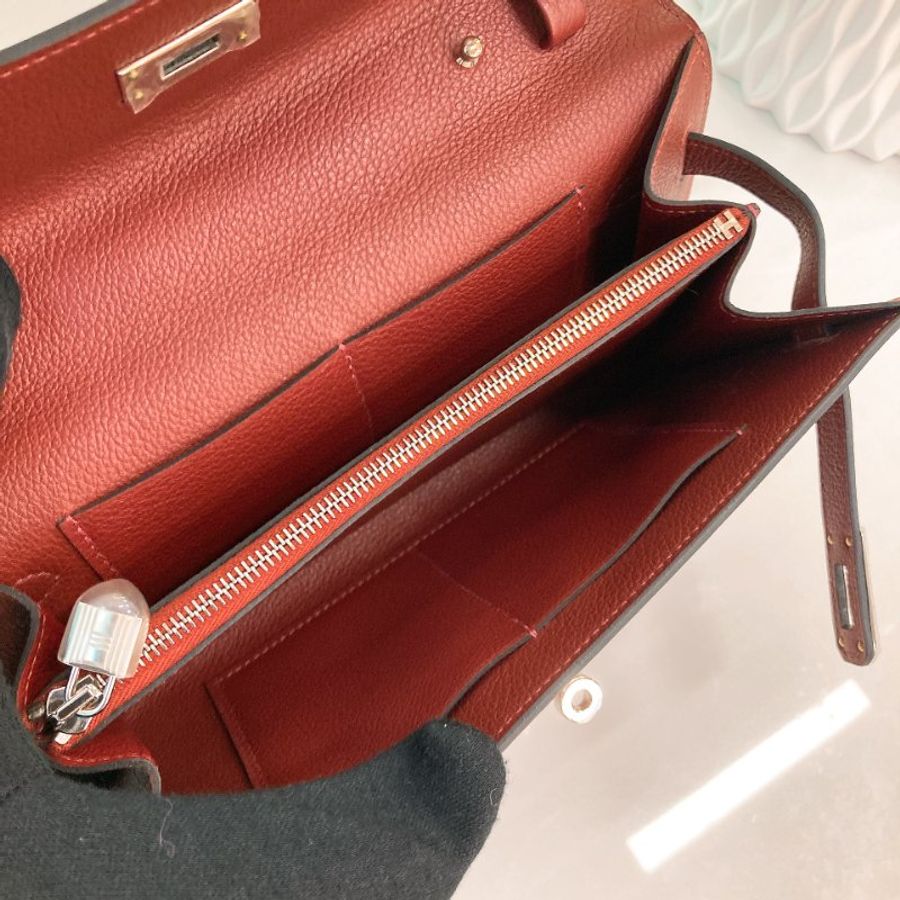 MS0802 Hermes 愛馬仕凱莉長銀包連肩帶包包 Kelly To Go Evercolor Rouge H x PHW-26