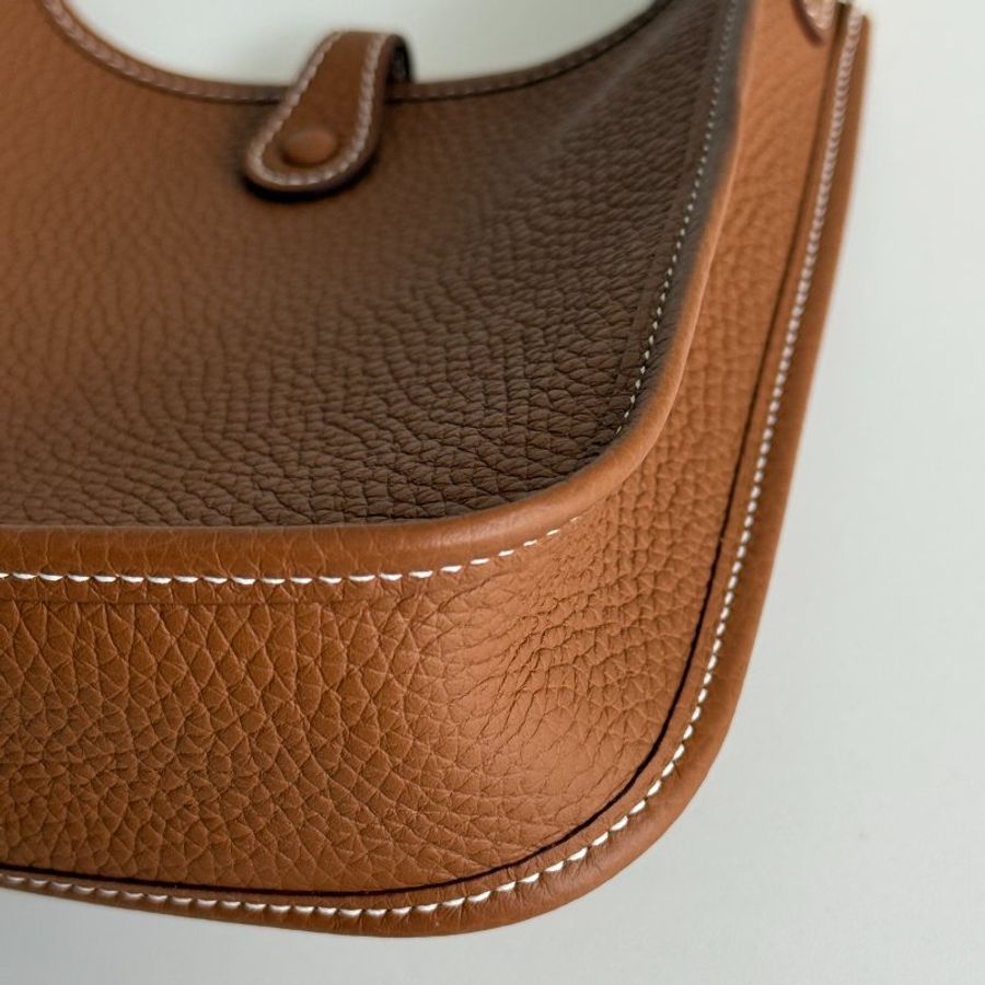 99.9新🆕 全配有購證🙌🏻 Hermès 愛馬仕 Mini Evelyne 金棕金釦 二代-20