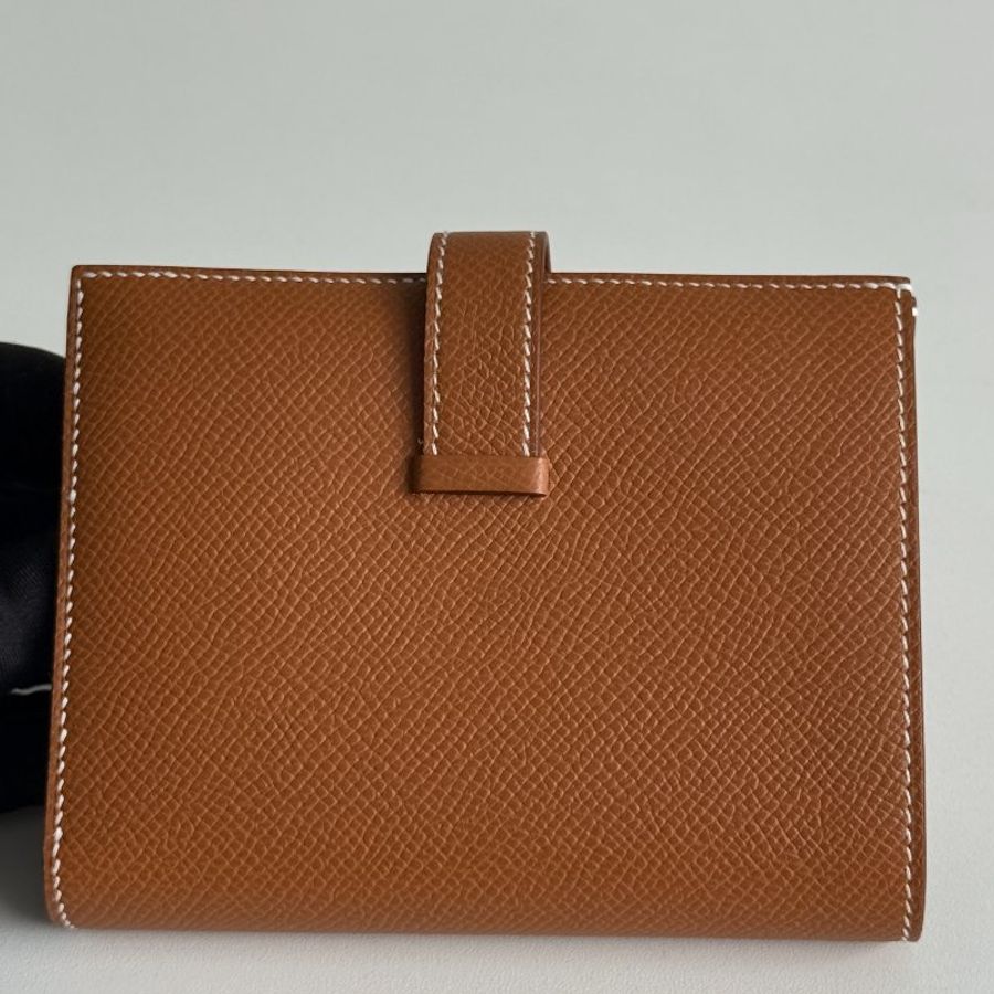 99.9新🆕 全配有購證🙌🏻 Hermès 愛馬仕 Bearn 短夾 金棕金釦-21