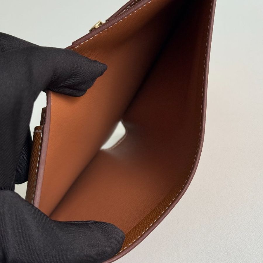 99.9新🆕 全配有購證🙌🏻 Hermès 愛馬仕 Bearn 短夾 金棕金釦-31