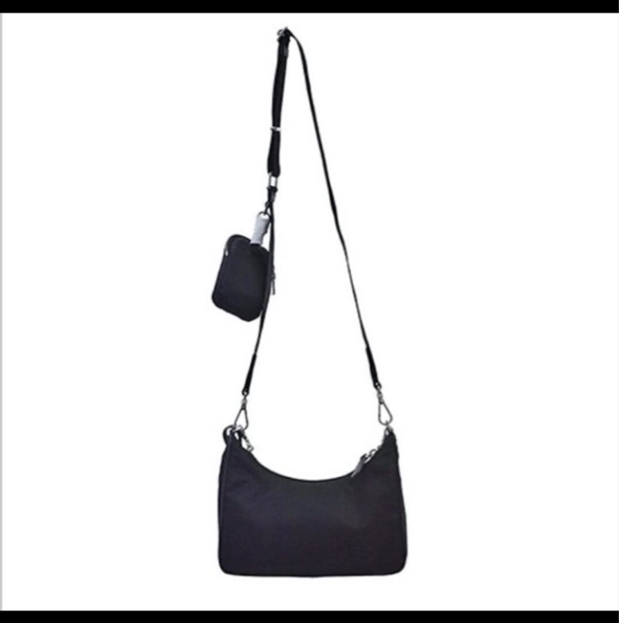 私物-PRADA TESSUTP三角板LOGO斜背包hobo-2