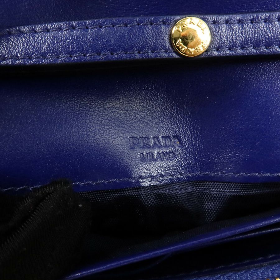PRADA 牛皮皮革Wallet On Chain鏈帶肩背袋-5
