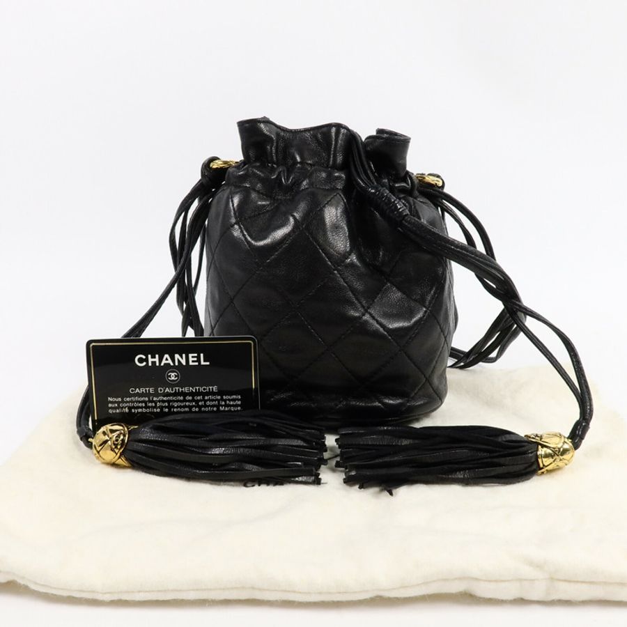 CHANEL 羊皮皮革Vintage Bucket肩背袋-9