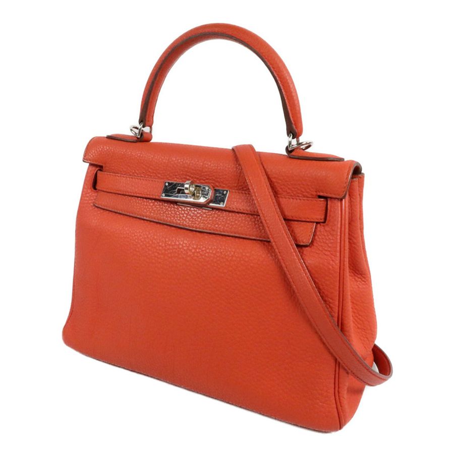 HERMES Togo皮革Kelly 28手挽肩背兩用袋Capucine-2