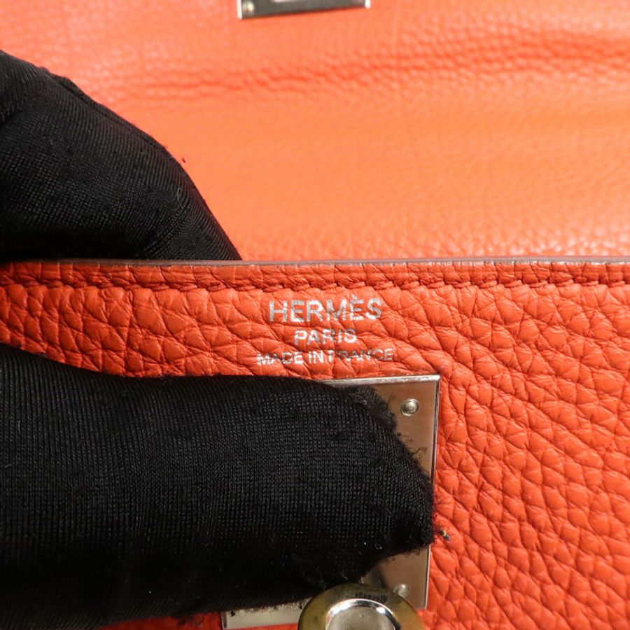 HERMES Togo皮革Kelly 28手挽肩背兩用袋Capucine-5