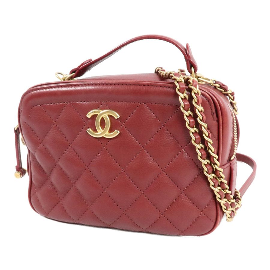 CHANEL 羊皮皮革Cosmetic Vanity Case手挽肩背兩用袋-2