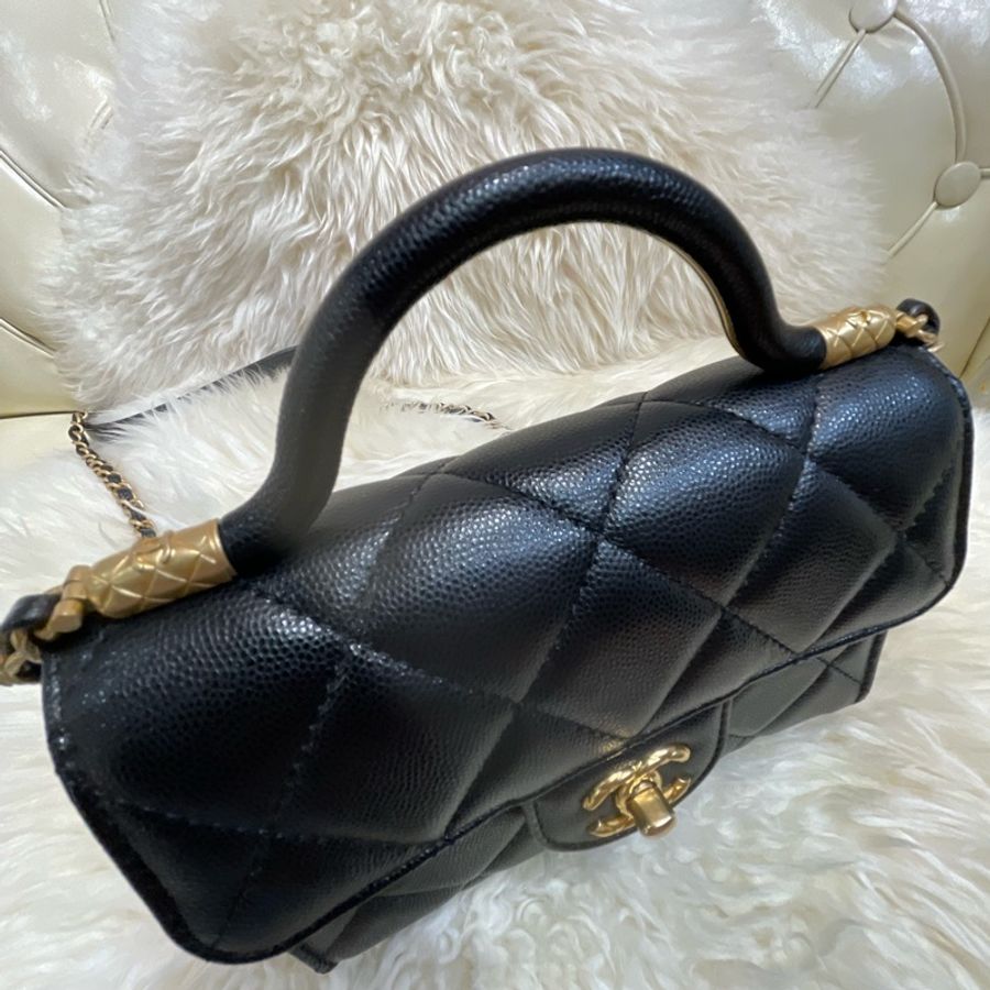 Chanel 晶片牛皮錬帶手挽包-6