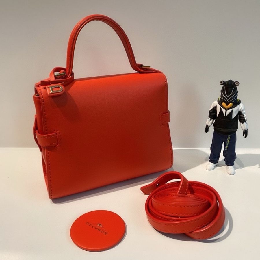 Delvaux Tempte Mini 20cm 桔色 成色98新-2
