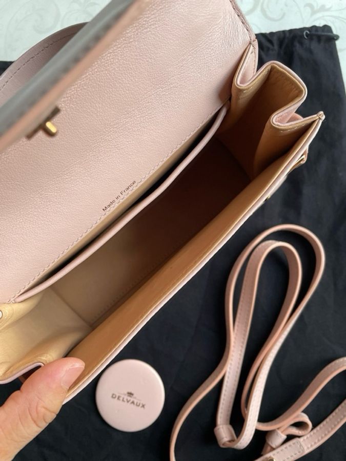 Delvaux 德爾沃 tempete 小號 21cm 櫻花粉 。-5
