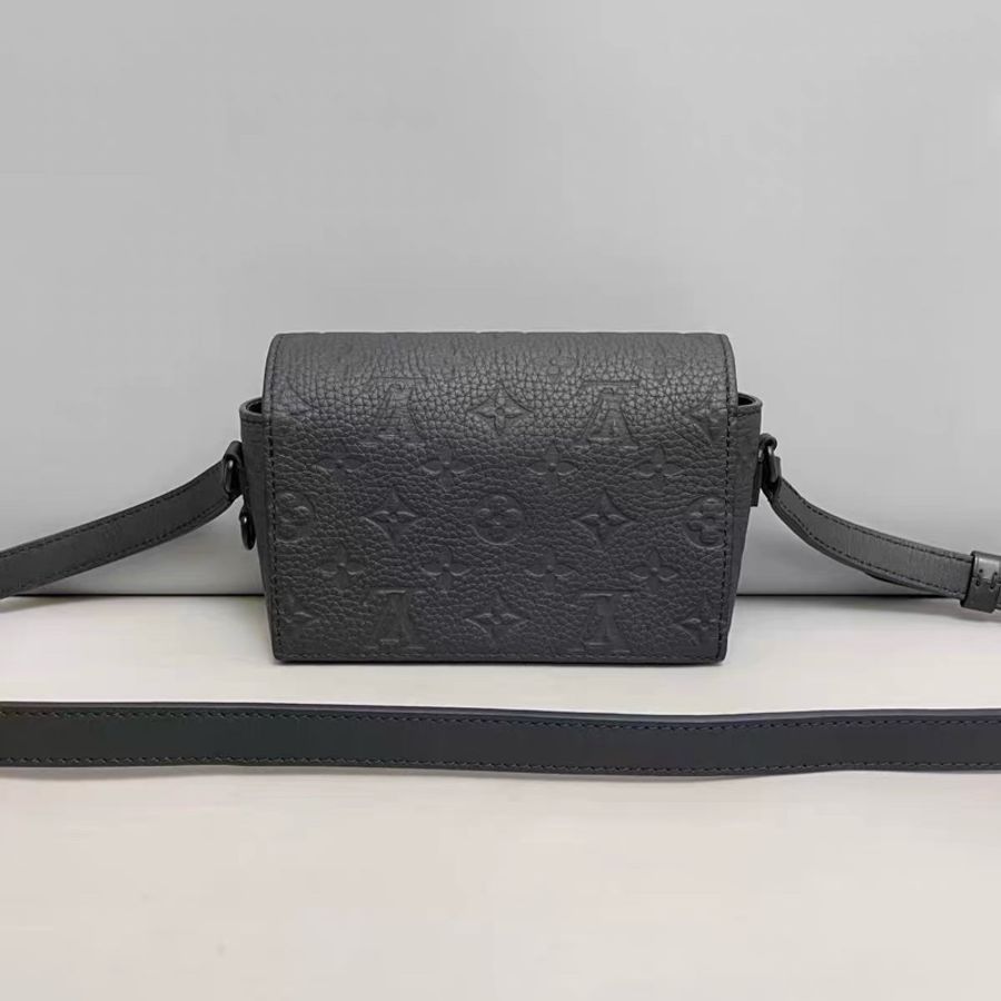 🌷芯片款!Louis Vuitton LV Soft Trunk 老花全皮壓紋黑武士 盒子包 迷你-1