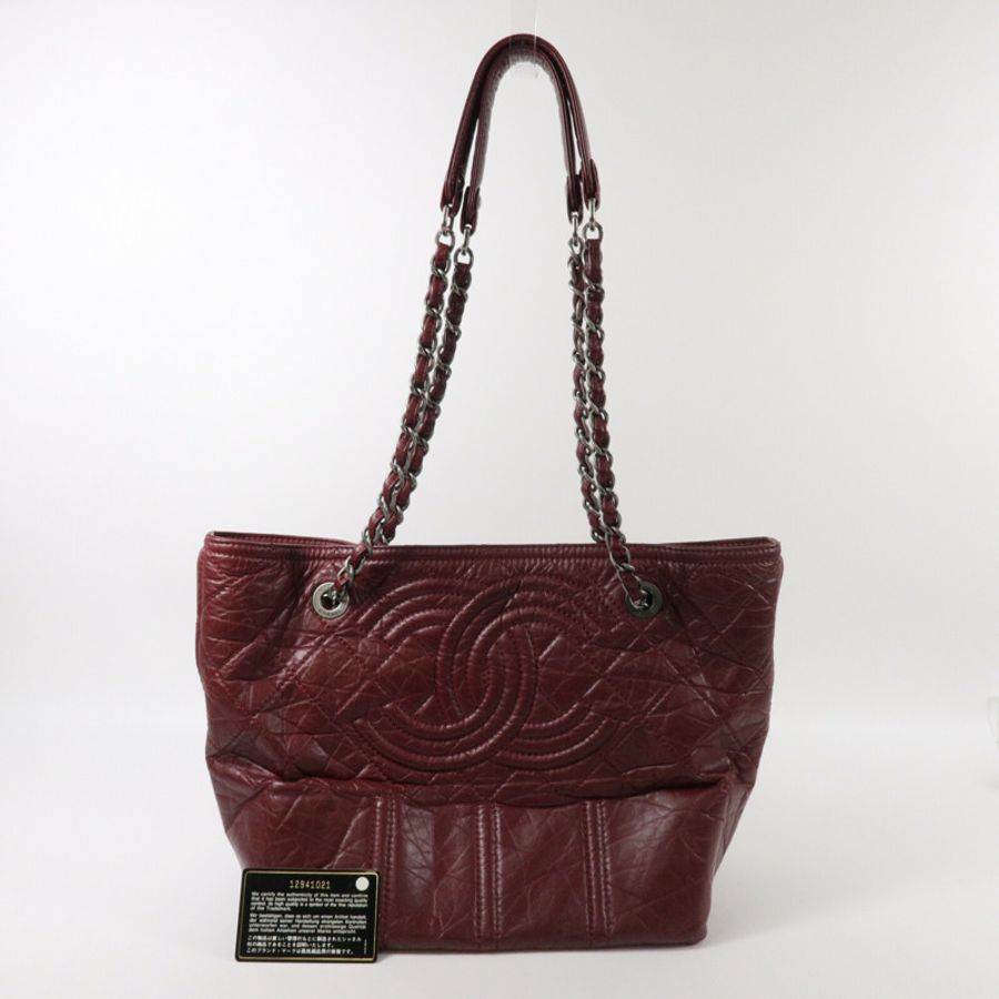 CHANEL 牛皮皮革Shopping In Moscow Tote Bag鏈帶手挽袋-9