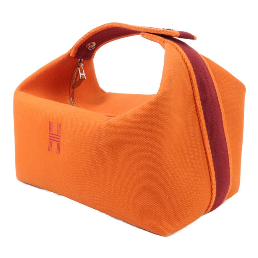 HERMES 帆布Bride-A-Brac Case Large手挽袋Orange-2