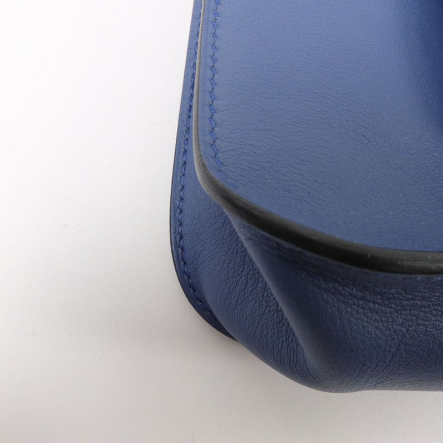 HERMES Swift皮革Mini Halzan手挽肩背兩用袋Bleu Agate-9