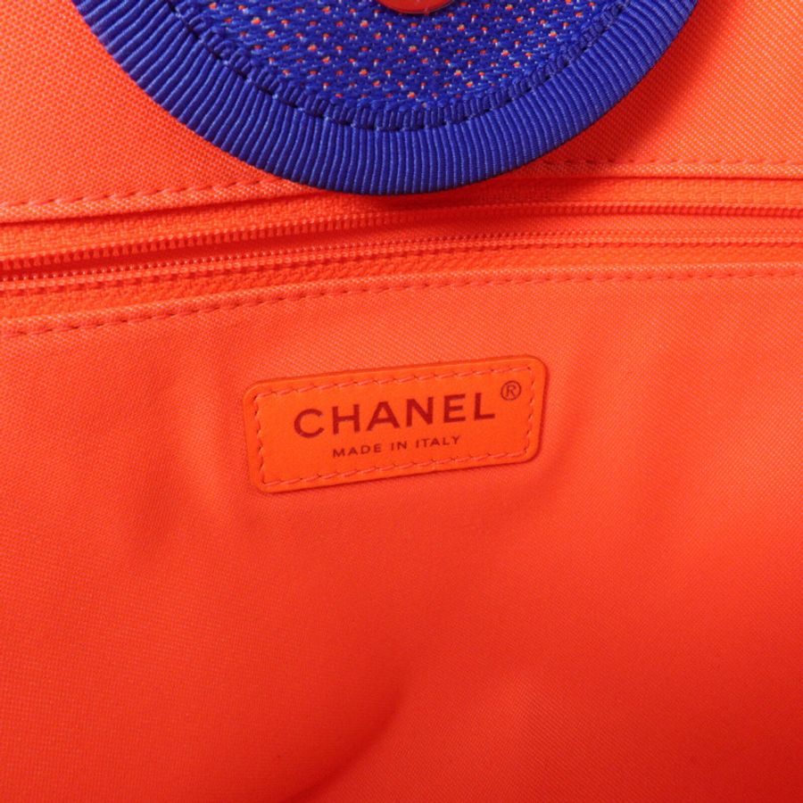 CHANEL 尼龍Deauville Large Tote鏈帶手挽肩背兩用袋-5