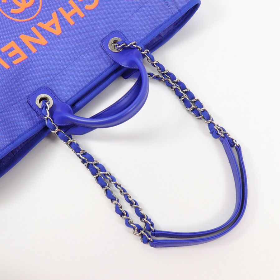 CHANEL 尼龍Deauville Large Tote鏈帶手挽肩背兩用袋-10