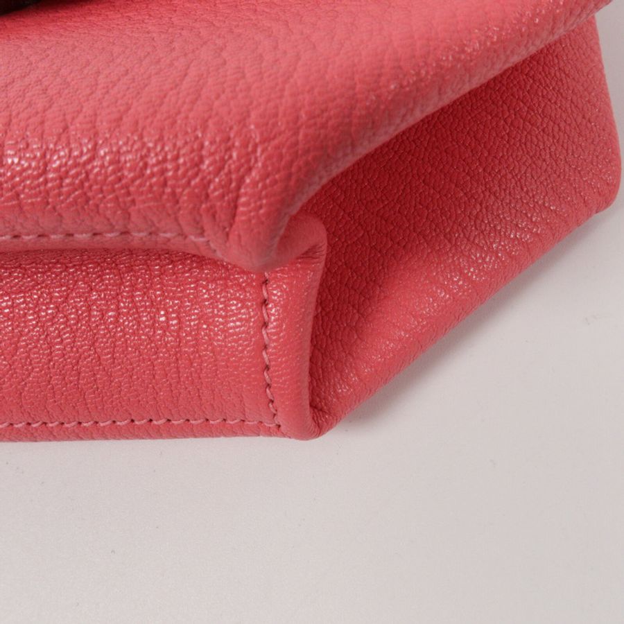 HERMES Chevre皮革Opli Clutch手提包Rose Lipstick-9