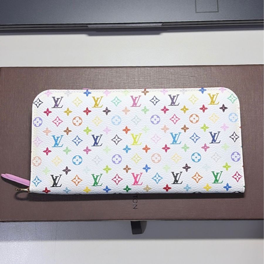 Louis Vuitton LV 村上隆 白色33彩 對開雙拉鍊長夾/皮夾-15