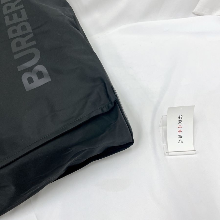莉亞精品♡ Burberry 尼龍托特包 黑色 二手美品-7