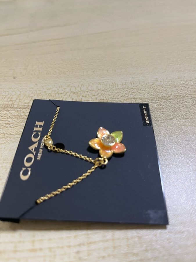 Coach立體五色花項鍊-2