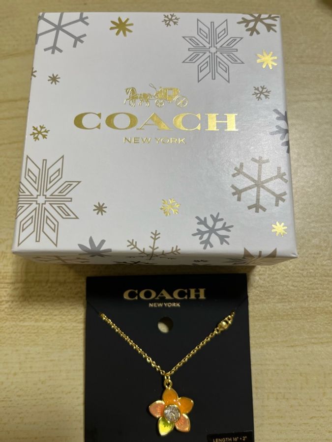 Coach立體五色花項鍊-4