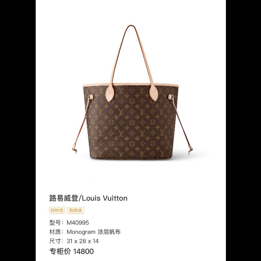 路易威登/LV nf中號 98新 晶片款-4