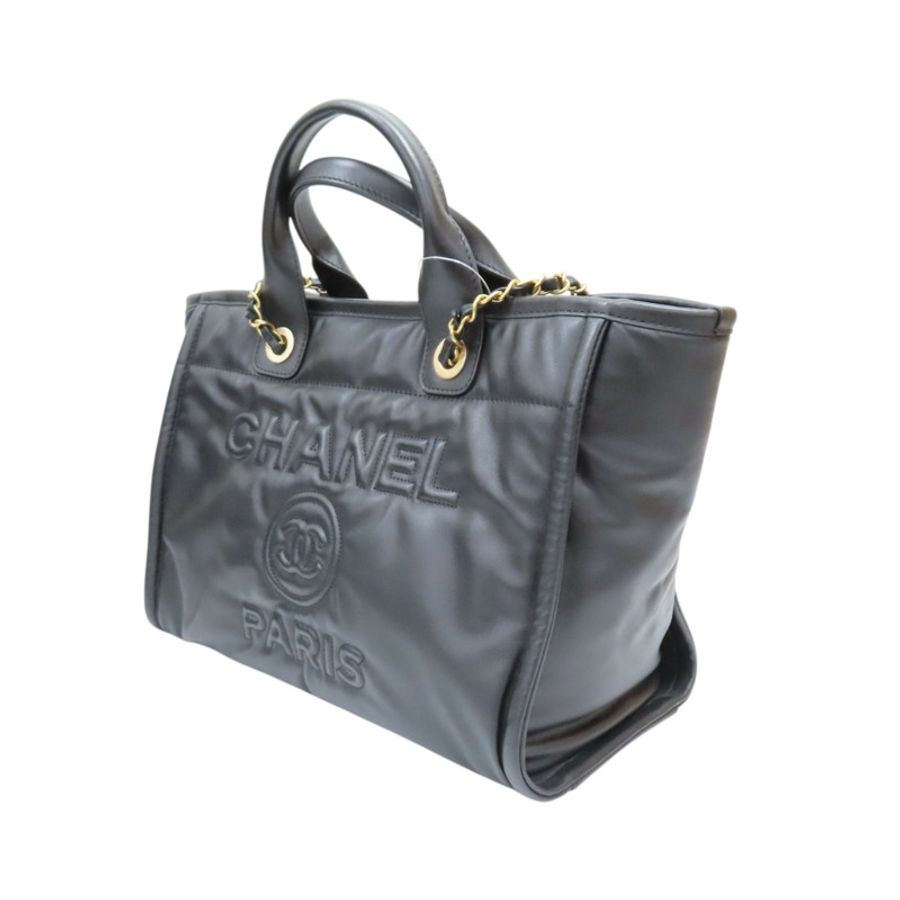 黑色 羊皮 Deauville 两用包【CHANEL 香奈兒】 AS3257-2