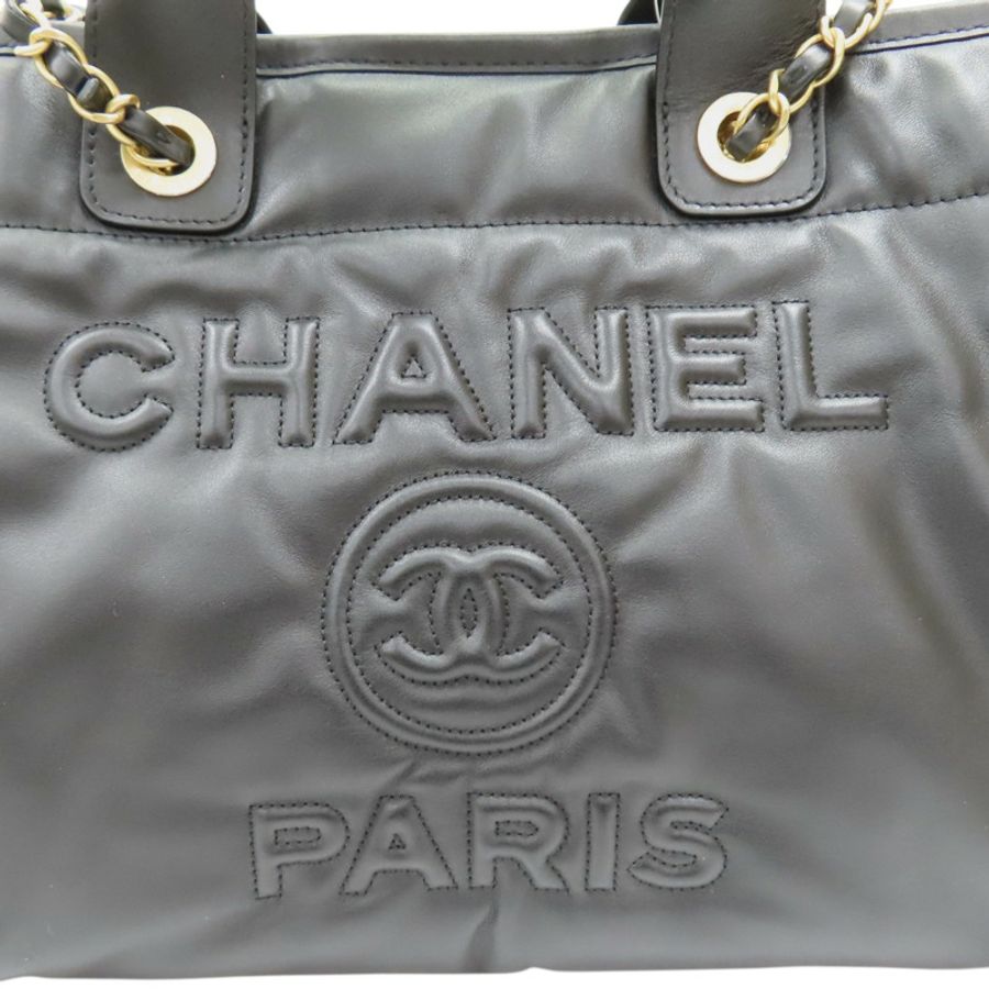黑色 羊皮 Deauville 两用包【CHANEL 香奈兒】 AS3257-7