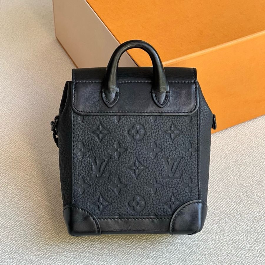 路易威登 LV Nano Steamer 黑色全皮壓紋 單肩包斜挎包-1