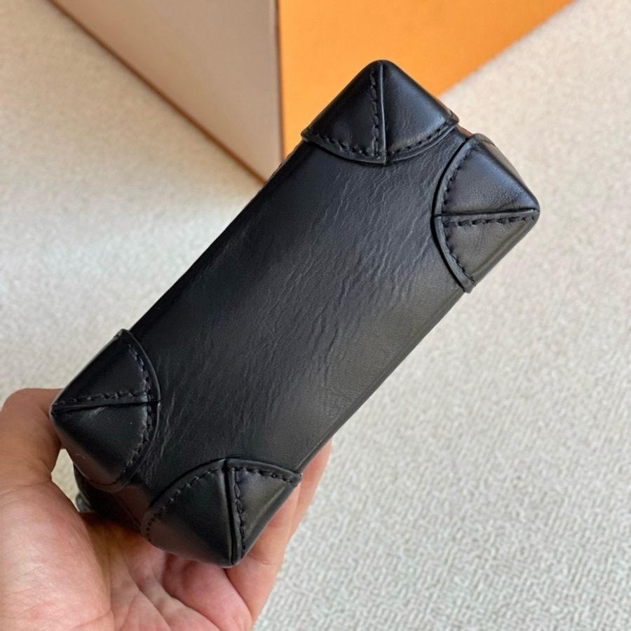 路易威登 LV Nano Steamer 黑色全皮壓紋 單肩包斜挎包-4
