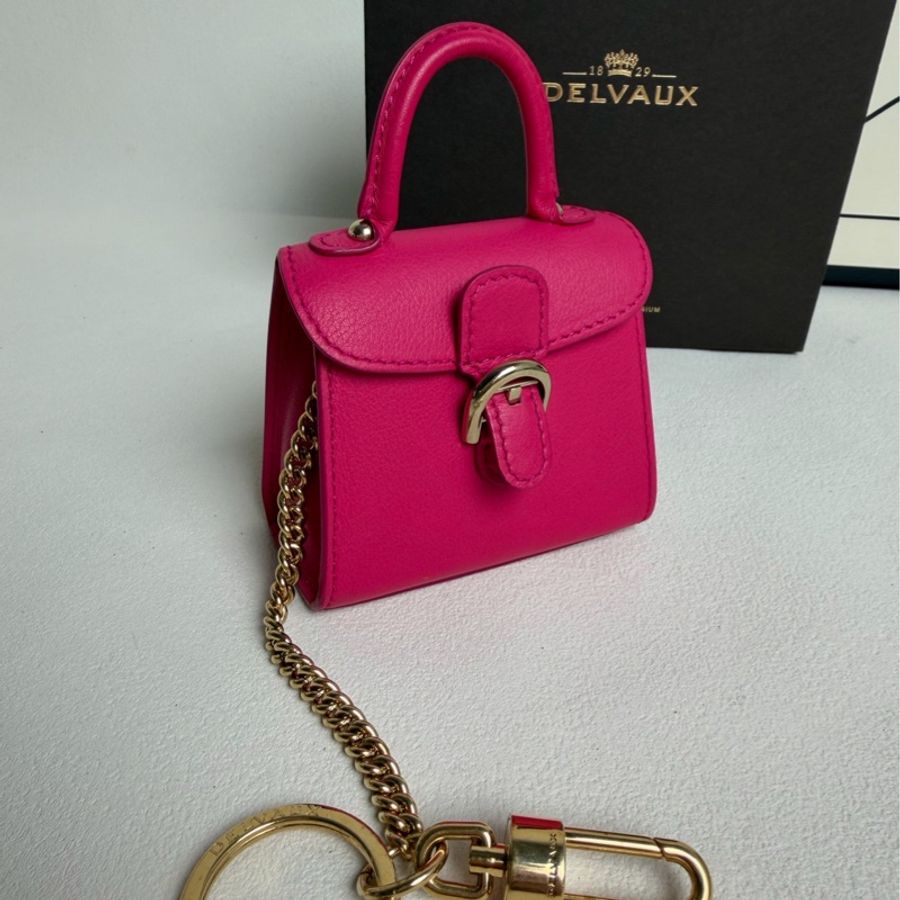 Delvaux德爾沃 紅色mini 零錢包 小掛件包-2