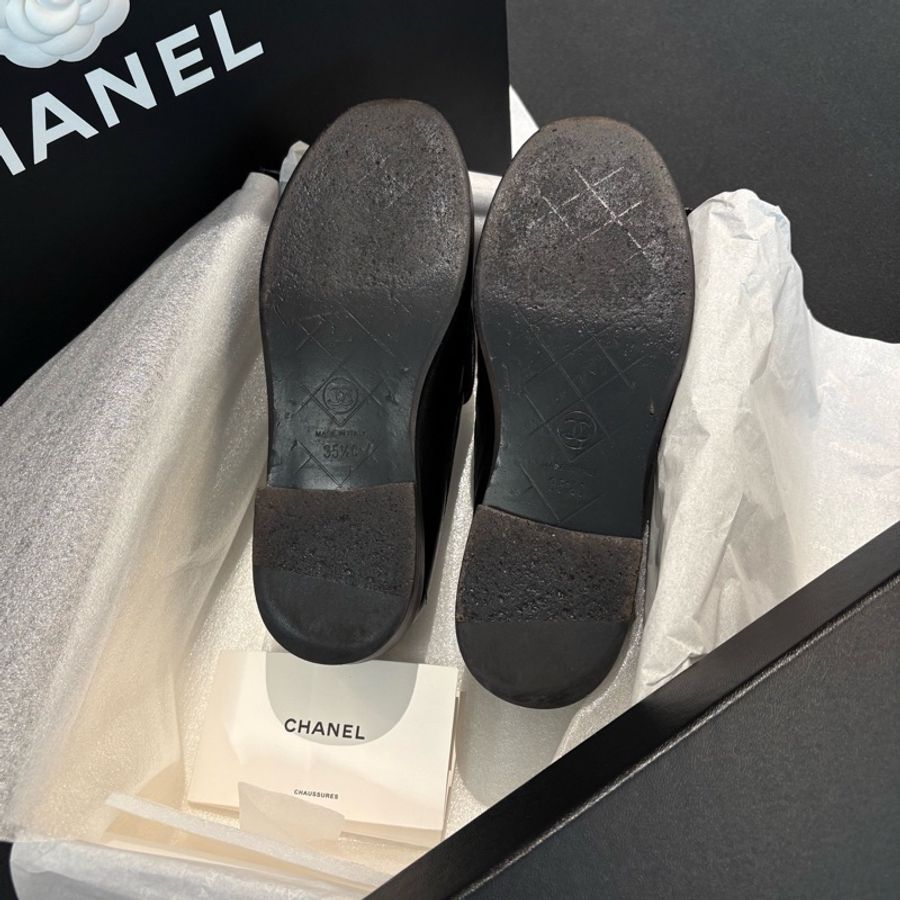 Chanel 香奈兒 雙C書包扣樂福鞋 淡金扣-4