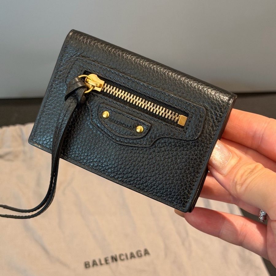 Balenciaga 巴黎世家 機車系列短夾 黑-2